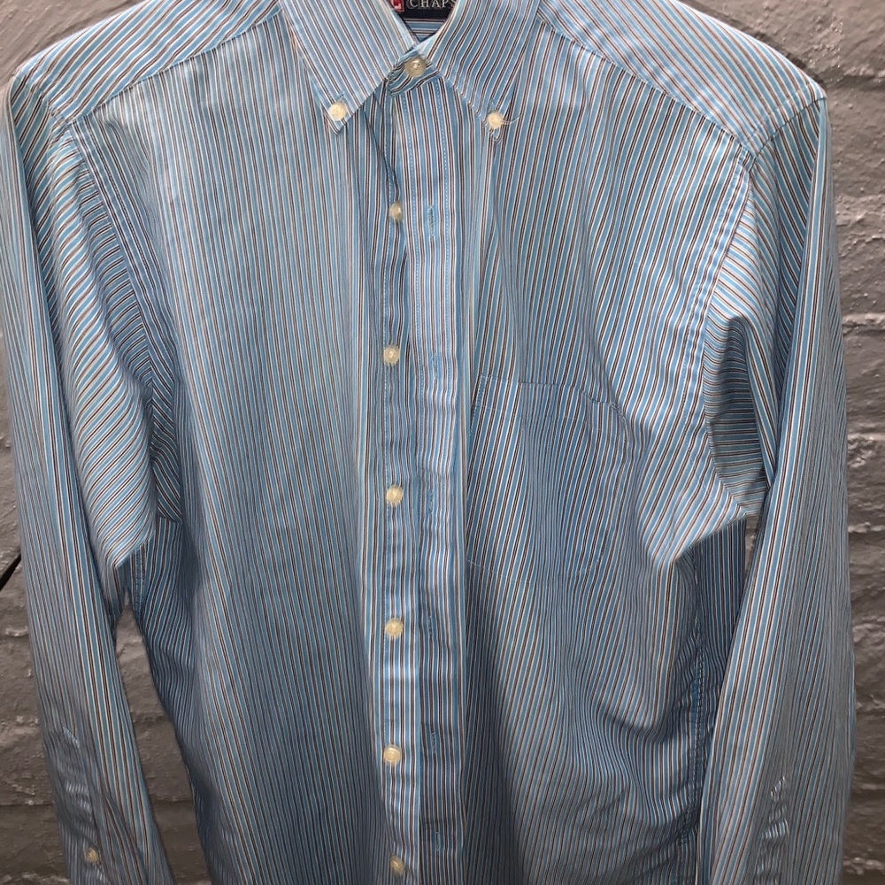 Chaps Blue striped button down